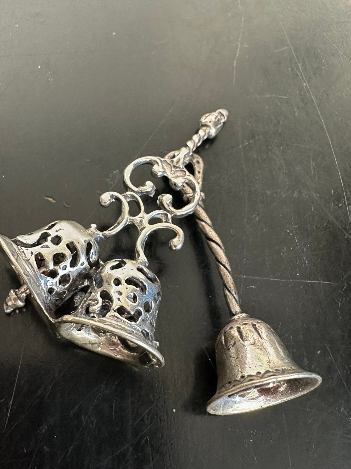 Zilver belletjes beeldjes miniaturen 5/6 cm H, Ophalen of Verzenden, Zilver