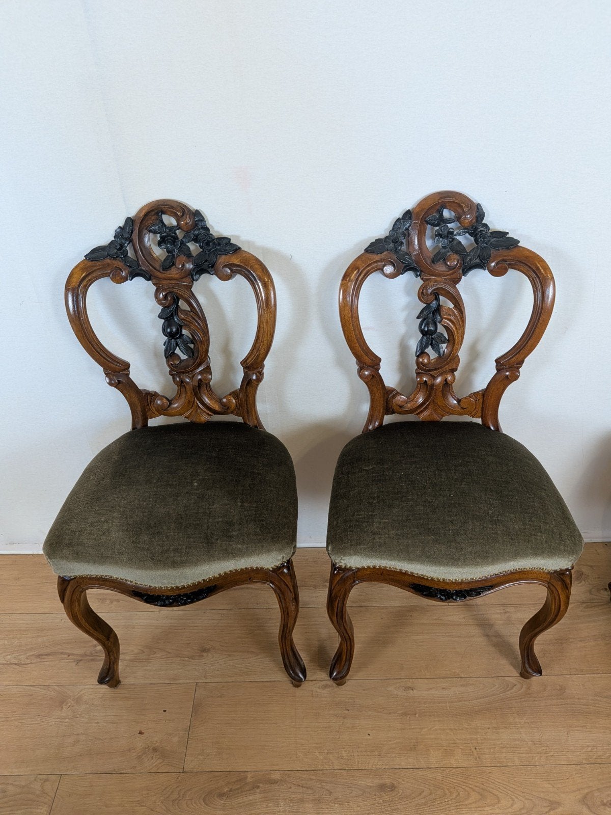 Set van 6 antieke Barok eetkamerstoelen – rijk gesneden, Ophalen of Verzenden