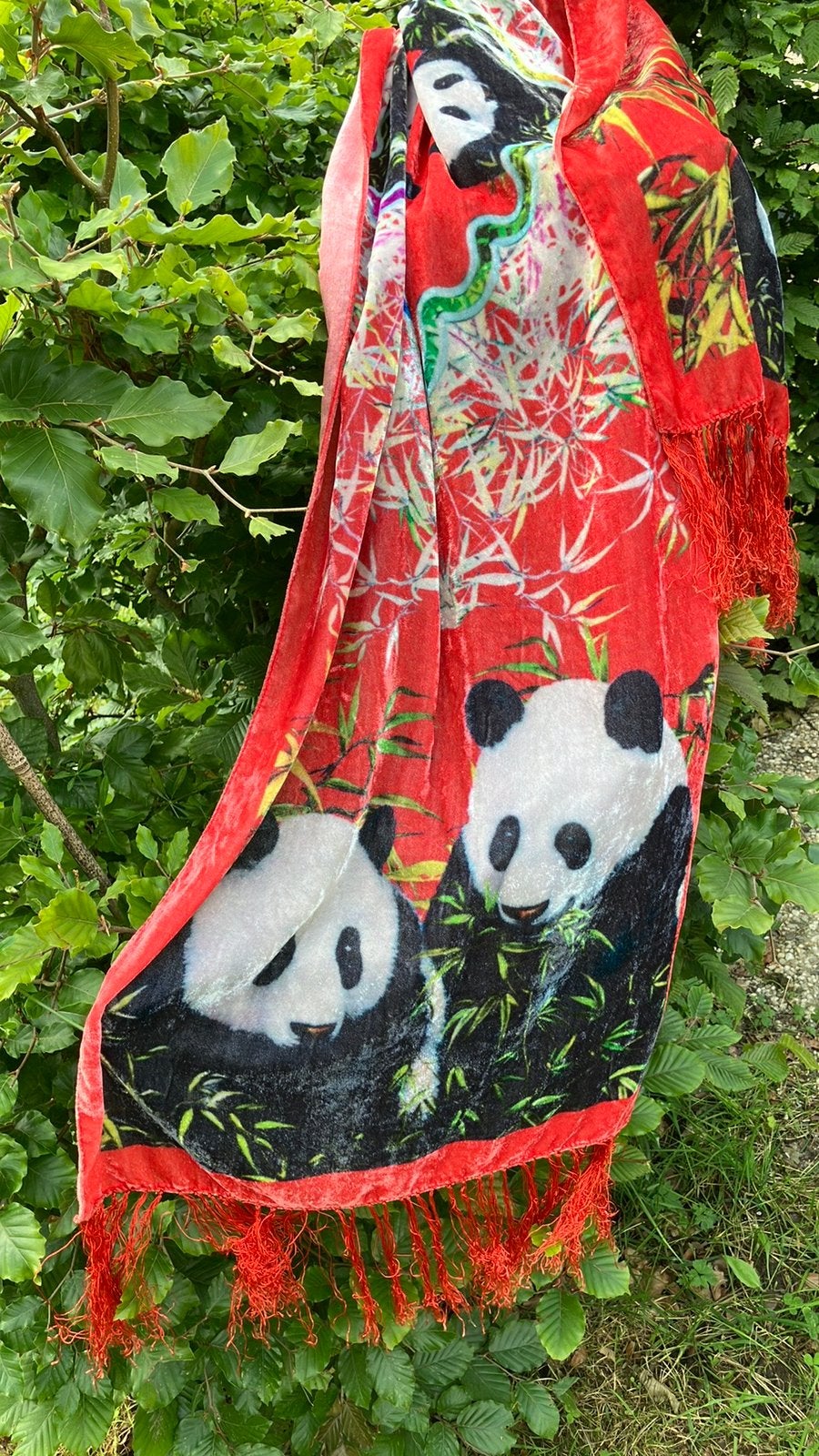 Lange panda shawl van mousse voor een frisse dag., Kleding | Dames, Ophalen of Verzenden, Zo goed als nieuw
