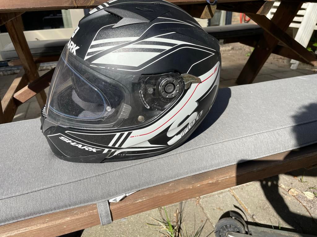 Shark integraalhelm XL - Zwart/Wit, Fietsen en Brommers, Brommerhelmen, Zo goed als nieuw, Extra large of groter, Ophalen