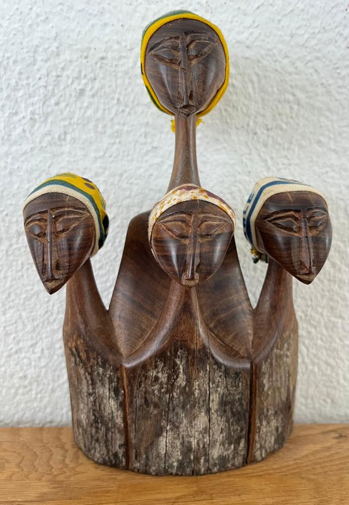 Houtsnijwerk Afrika Familie Vrienden gezichten, Antiek en Kunst, Kunst | Beelden en Houtsnijwerken, Ophalen of Verzenden