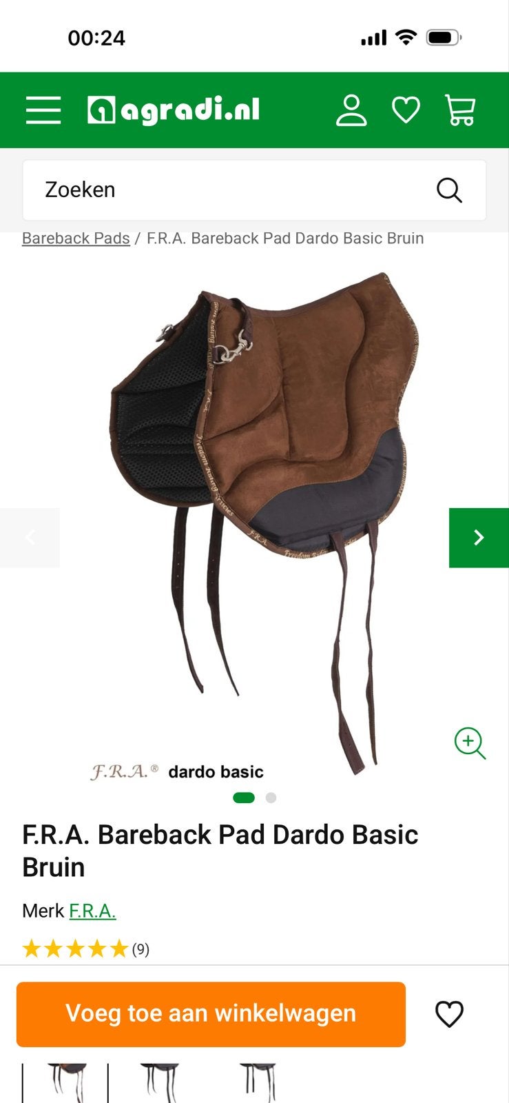 Barebackpad zgan, Ophalen of Verzenden, Zo goed als nieuw