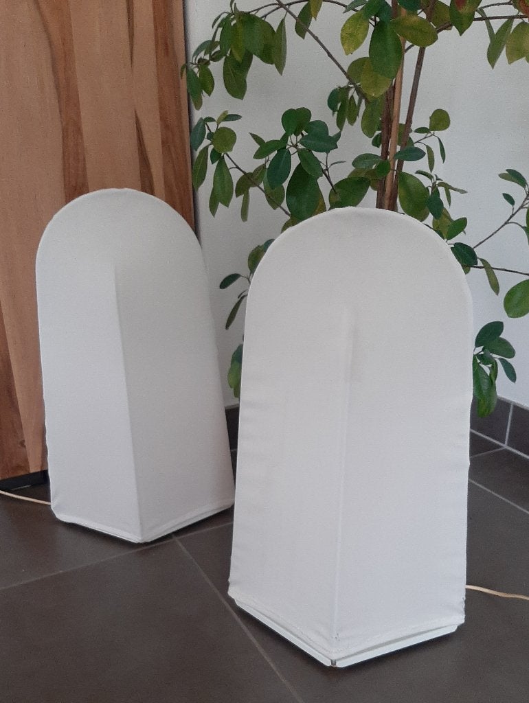 BUITENKANS ! 2x Sirrah "Kazuki 1" lamp, Italië 1970-80., Ophalen, Wit, Textiel, Set