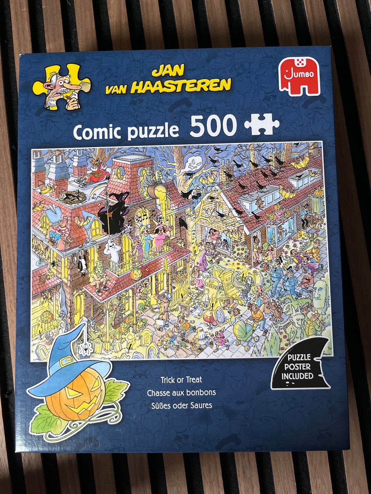 Jan van Haasteren Comic Puzzel 500 stukjes - Trick or Treat, Ophalen, 500 t/m 1500 stukjes, Zo goed als nieuw, Legpuzzel