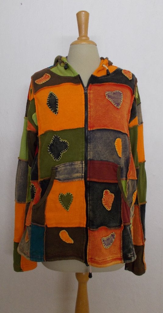 Patchwork made in Nepal vest/hoodie met capuchon! XL, Overige kleuren, Verzenden, Maat 46/48 (XL) of groter, Zo goed als nieuw