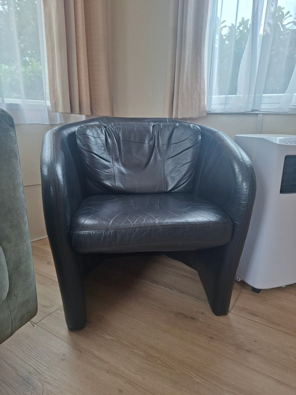 leren stoel te koop, Huis en Inrichting, Ophalen, Gebruikt, 75 tot 100 cm, Minder dan 150 cm