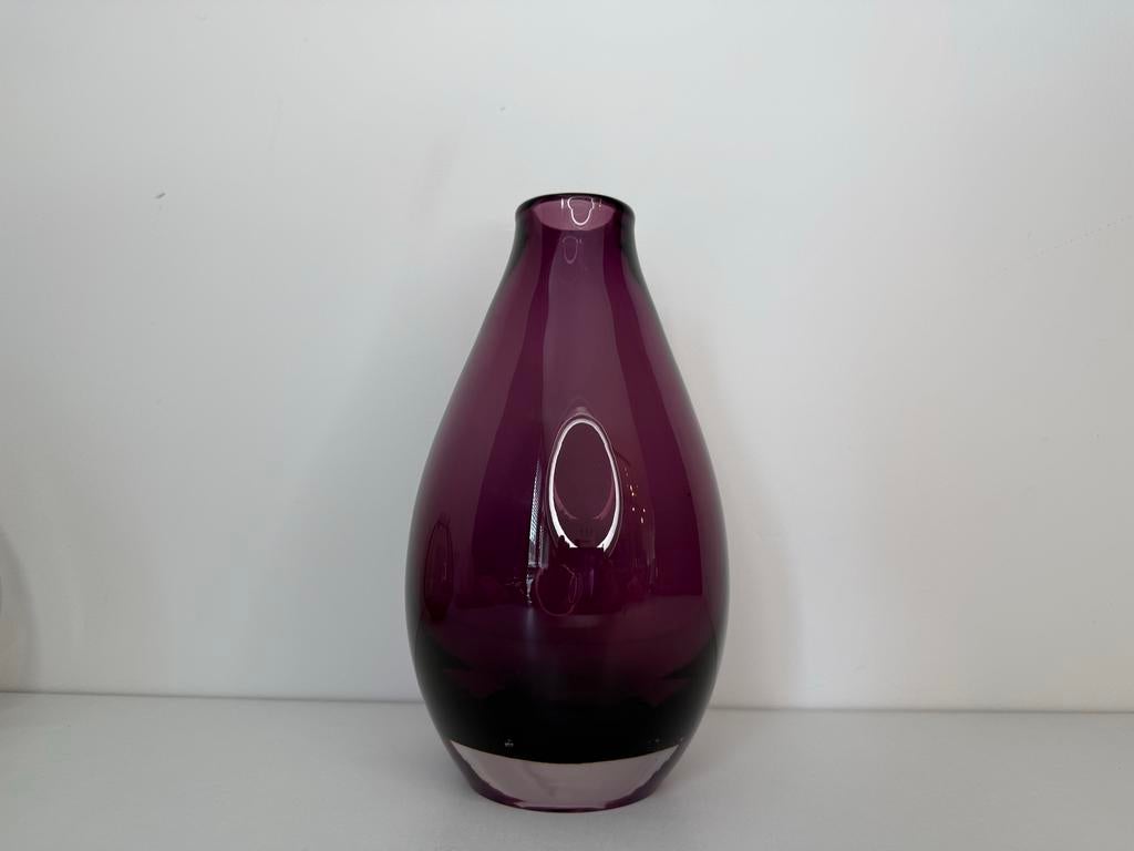 Murano paarse glazen vaas, Ophalen of Verzenden