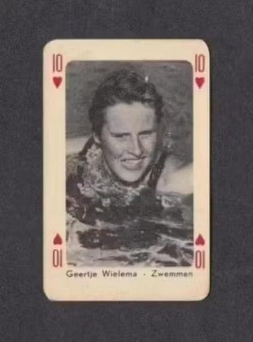 Speelkaart Geertje Wielema Zwemmen Hilversum Jaren 50., Verzamelen, Ophalen of Verzenden, Zo goed als nieuw