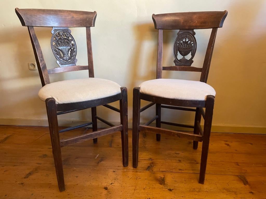 Uniek Set Stoelen Bijzetstoel Eetkamerstoel periode 1850, Ophalen of Verzenden