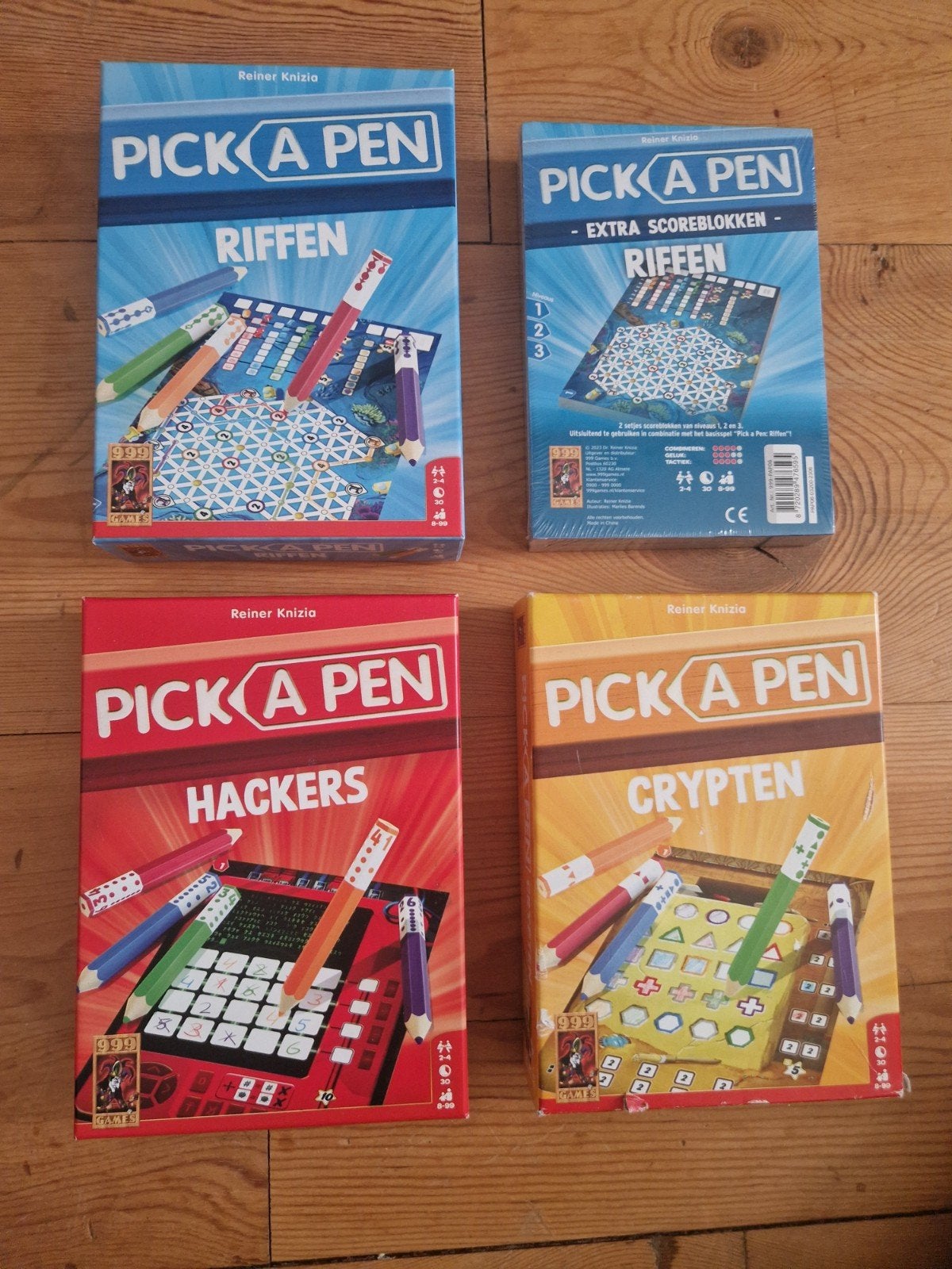 Spel Set Pick a Pen's (Hacken, Crypten & Riffen +scoreblock), Een of twee spelers, Ophalen, Zo goed als nieuw, 999 Games