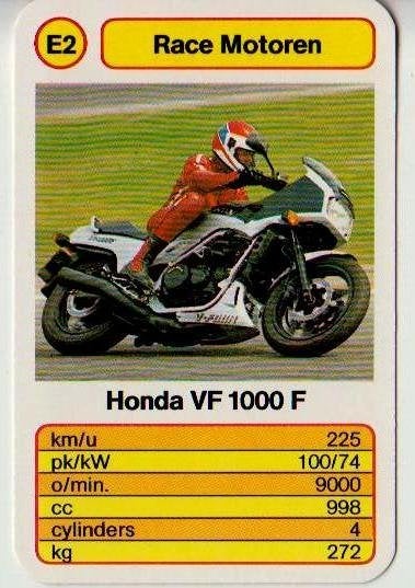 Kw11 motorkaartje e2 honda vf 1000 f, Ophalen of Verzenden, Zo goed als nieuw, Motoren