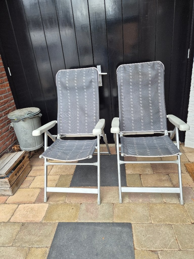 2 kampeerstoelen - plat opvouwbaar - travellife, Caravans en Kamperen, Ophalen, Gebruikt