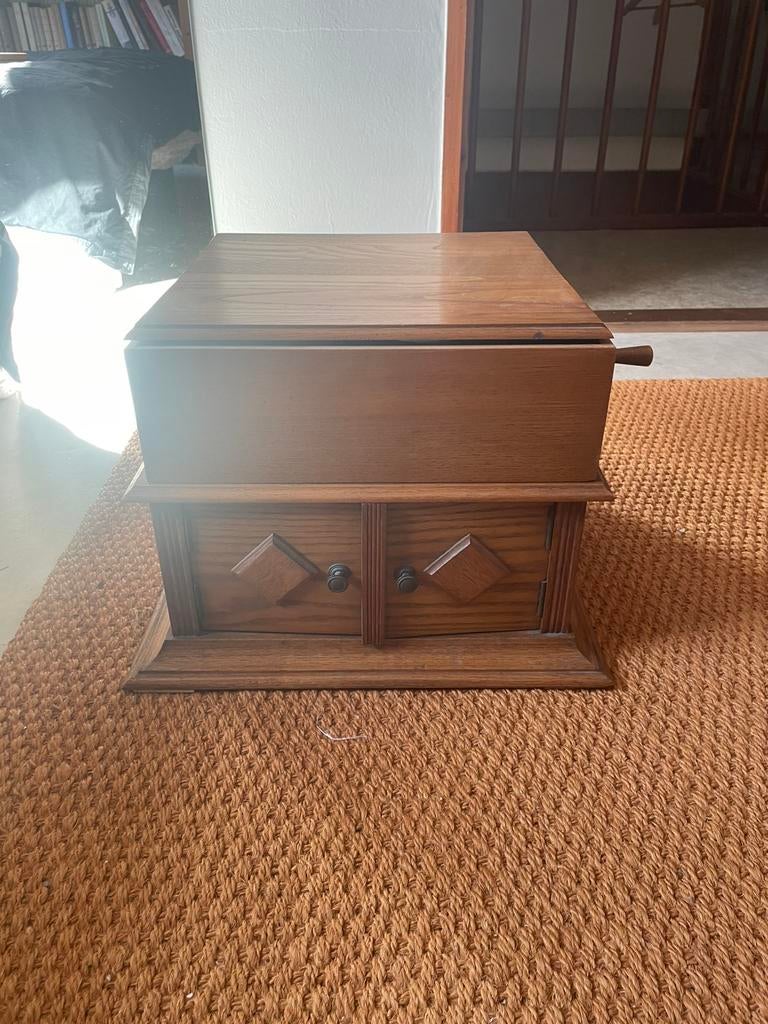 Antieke grammofoon Pyrolaphon - houten koffer model, Antiek en Kunst, Ophalen