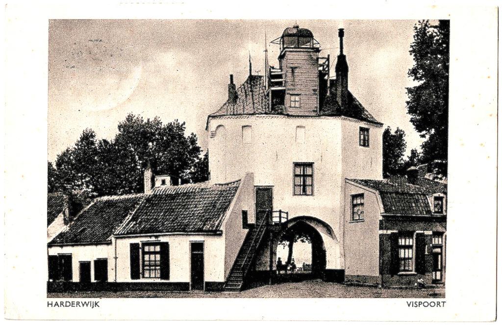 Harderwijk (g) vispoort, verzonden in 1949,, Verzenden, 1940 tot 1960, Gelopen, Gelderland