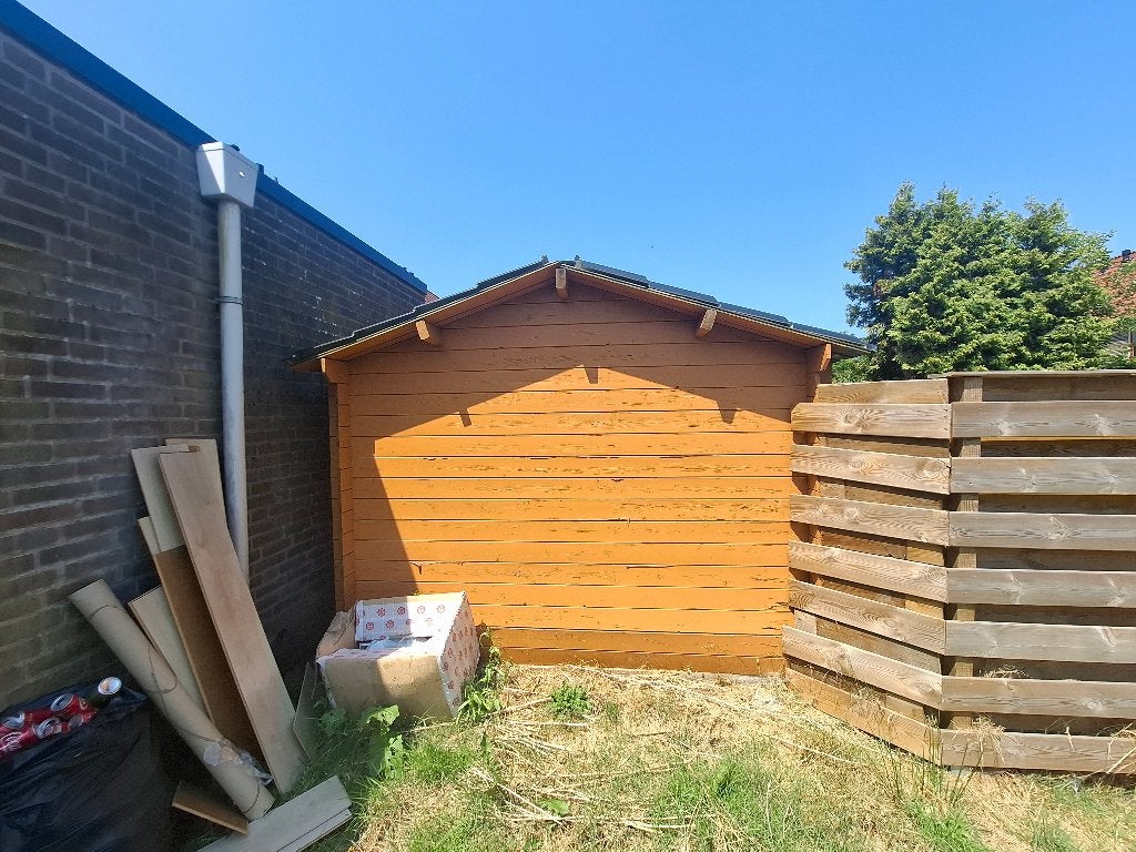 Houten tuinhuis.met.schuin dak, Tuin en Terras, Tuinhuizen, Tuinhuis, 1 raam, Hout, Ophalen