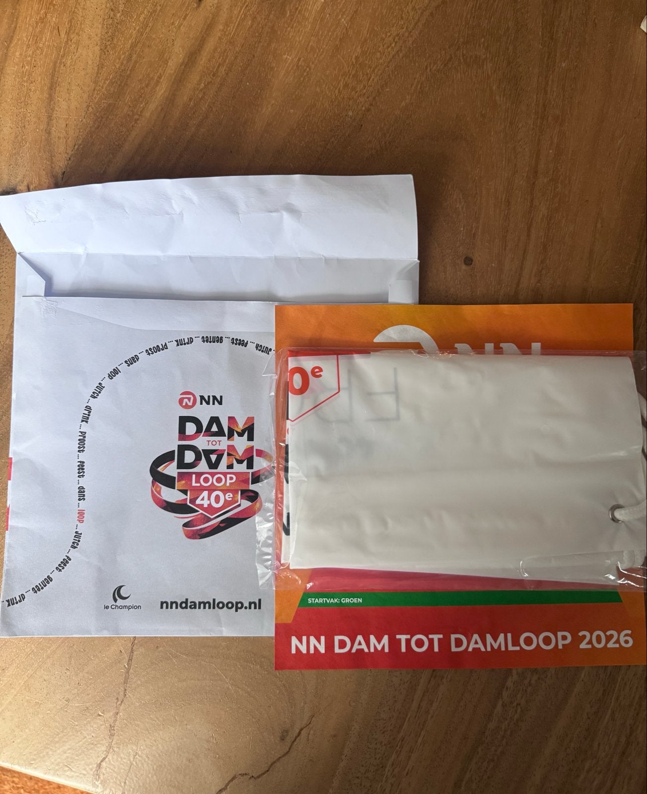 Startbewijs NN Dam tot Damloop 2026 – groen startvak, Eén persoon, September