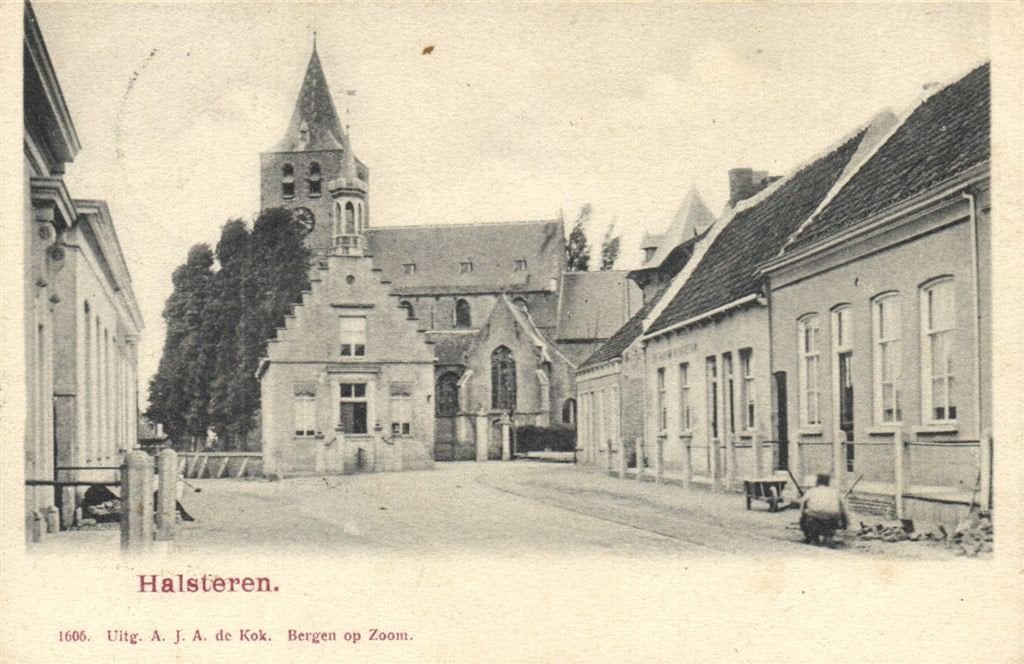 Halsteren. - dorpsgezicht - 1908 gelopen, Verzenden, Voor 1920, Gelopen, Noord-Brabant