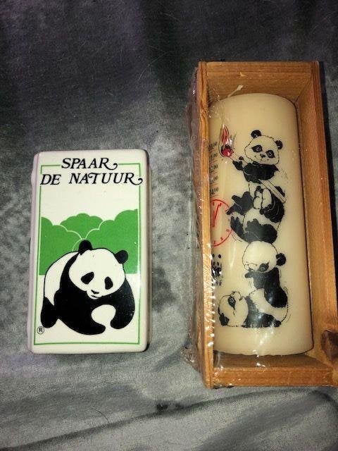 panda kaars / spaarpot / beker en beeldje alleen in 1 koop, Ophalen