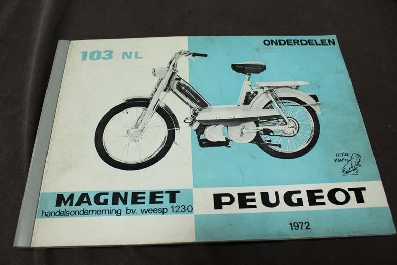Peugeot 103 1972 bromfiets onderdelen boek 103 S LS VS LVS, Fietsen en Brommers, Ophalen of Verzenden, Gebruikt