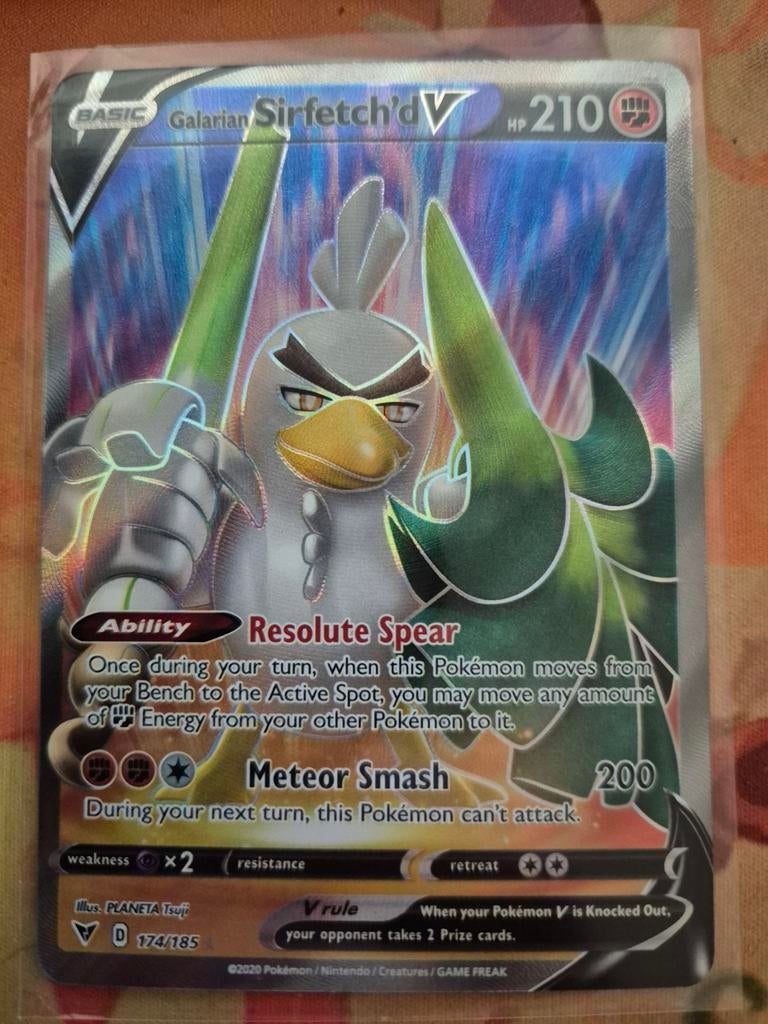 Pokémon Kaart: Galarian Sirfetch'd V (174/185) - Foil, Ophalen of Verzenden, Zo goed als nieuw, Losse kaart, Foil