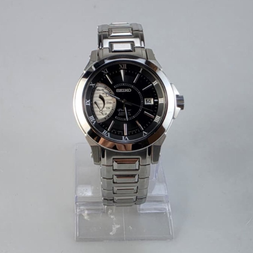 Seiko SRG001P1 Premier Kinetic Direct Drive Horloge Automaat, Seiko, Zo goed als nieuw, Support@seiko.com, 5-11, Akasaka 2-chome
Minato-ku, Tokyo 107-0052
Japan
