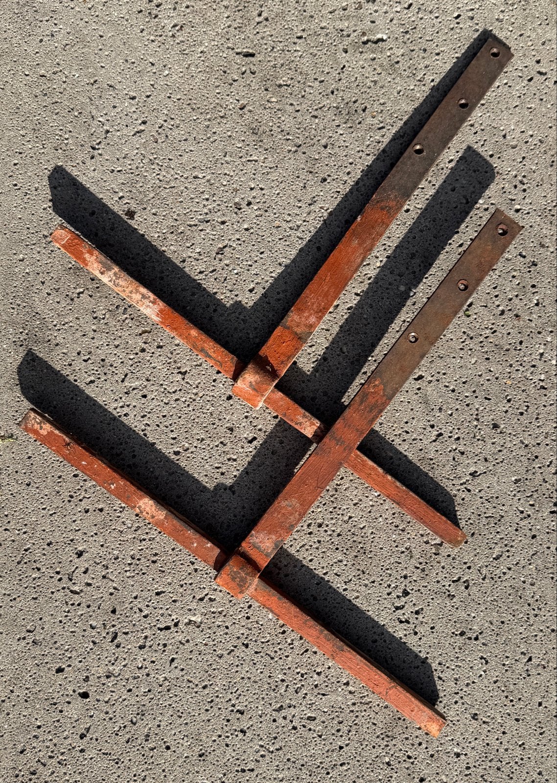 Oude smeedijzeren balklaag / muurankers - set van 2, Ophalen of Verzenden, Gebruikt
