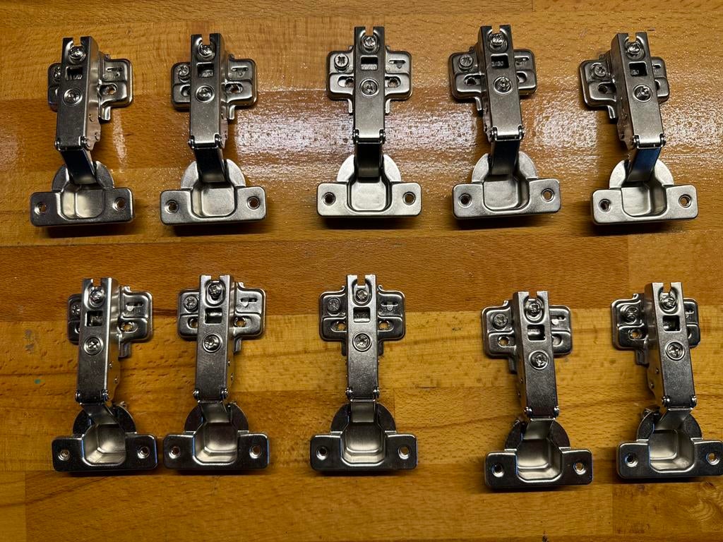 Scharnieren voor opdekdeur 10 stuks, Ophalen of Verzenden, Zo goed als nieuw, IJzer, Scharnier