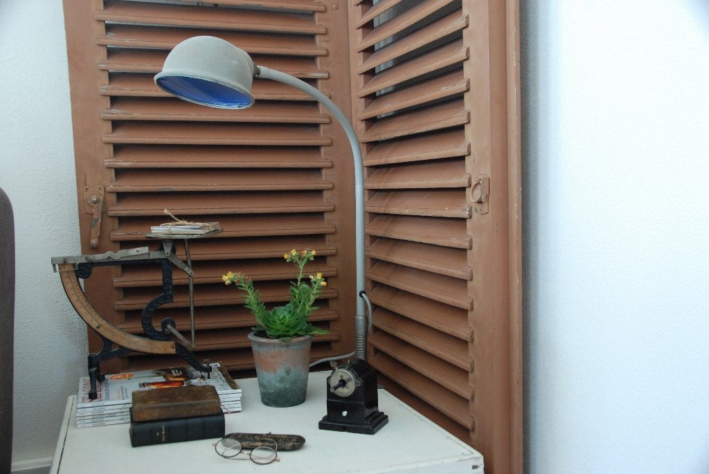 Vintage werkplek of bureaulamp, Bureaulamp, Vintage, Ophalen of Verzenden, Glas