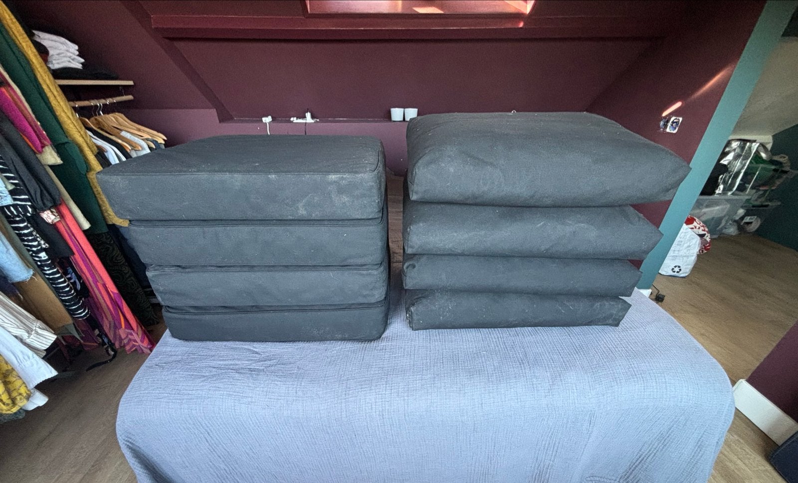 IKEA Buitenkussens NÄMMARÖ Zwart - 4 zit- en rugkussens, Ophalen, Gebruikt