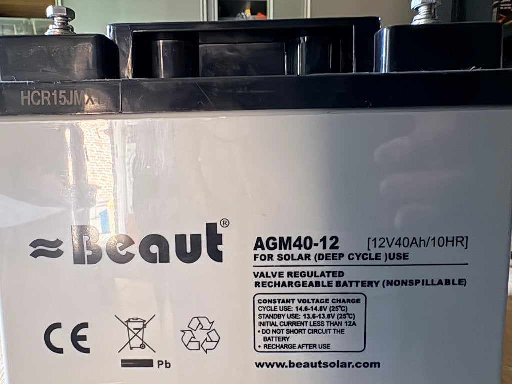caravan accu 12 V, 40 ah, Ophalen of Verzenden, Zo goed als nieuw, Oplaadbaar