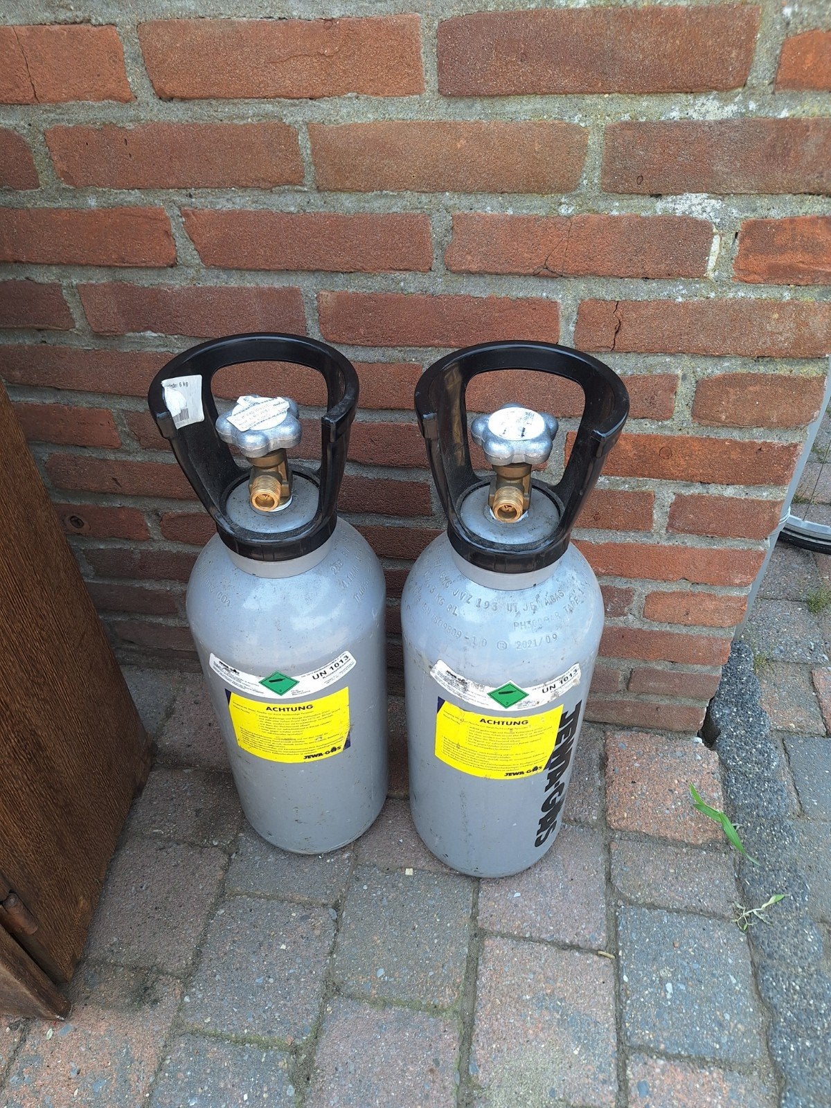 CO2 gasflessen 6kg - JEWA-GAS (2 stuks), Verzamelen, Ophalen, Gebruikt, Overige typen, Overige merken