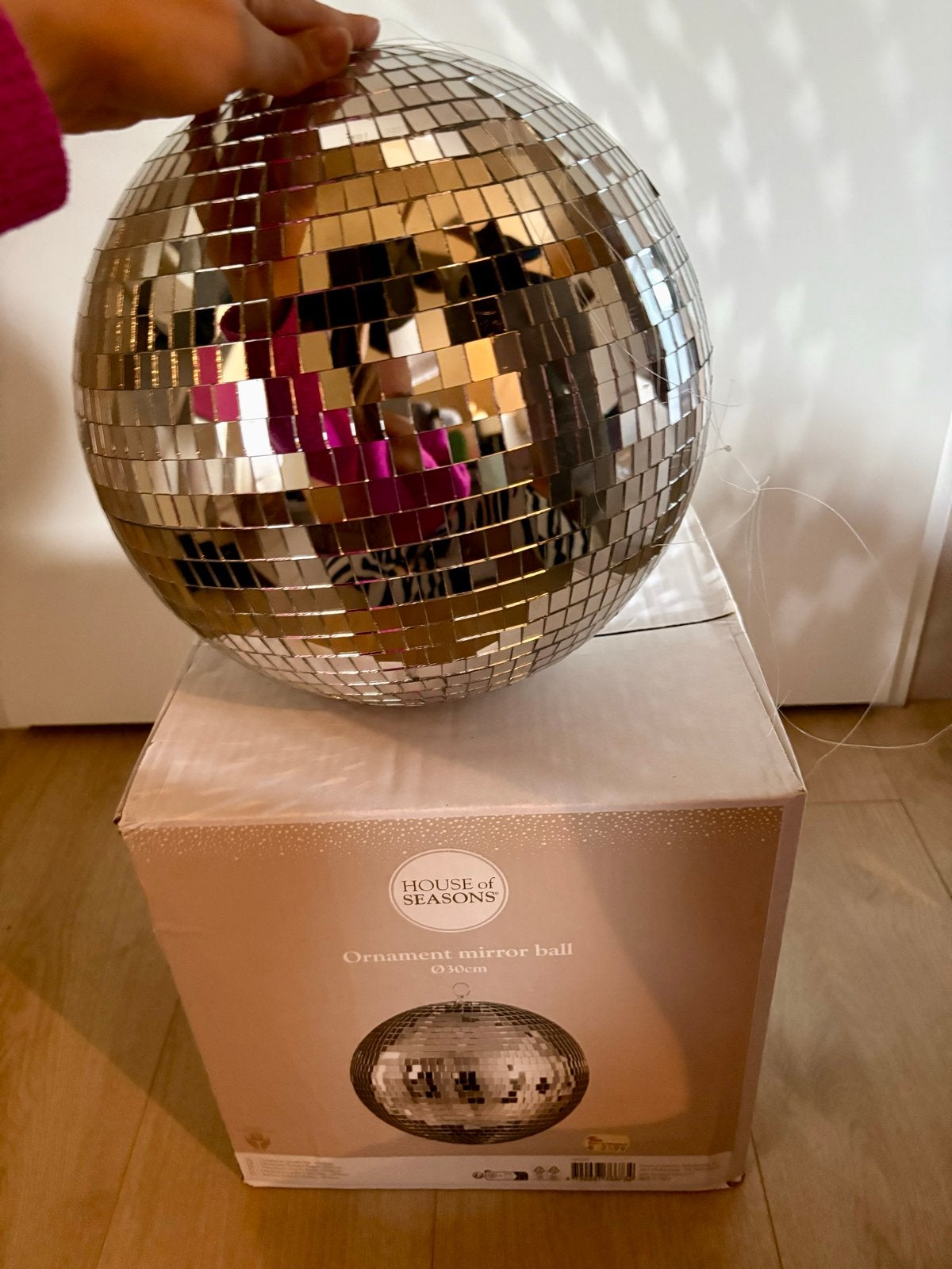 3 zilveren discoballen 30cm € 25,- ps, Ophalen of Verzenden, Nieuw, Versiering, Overige