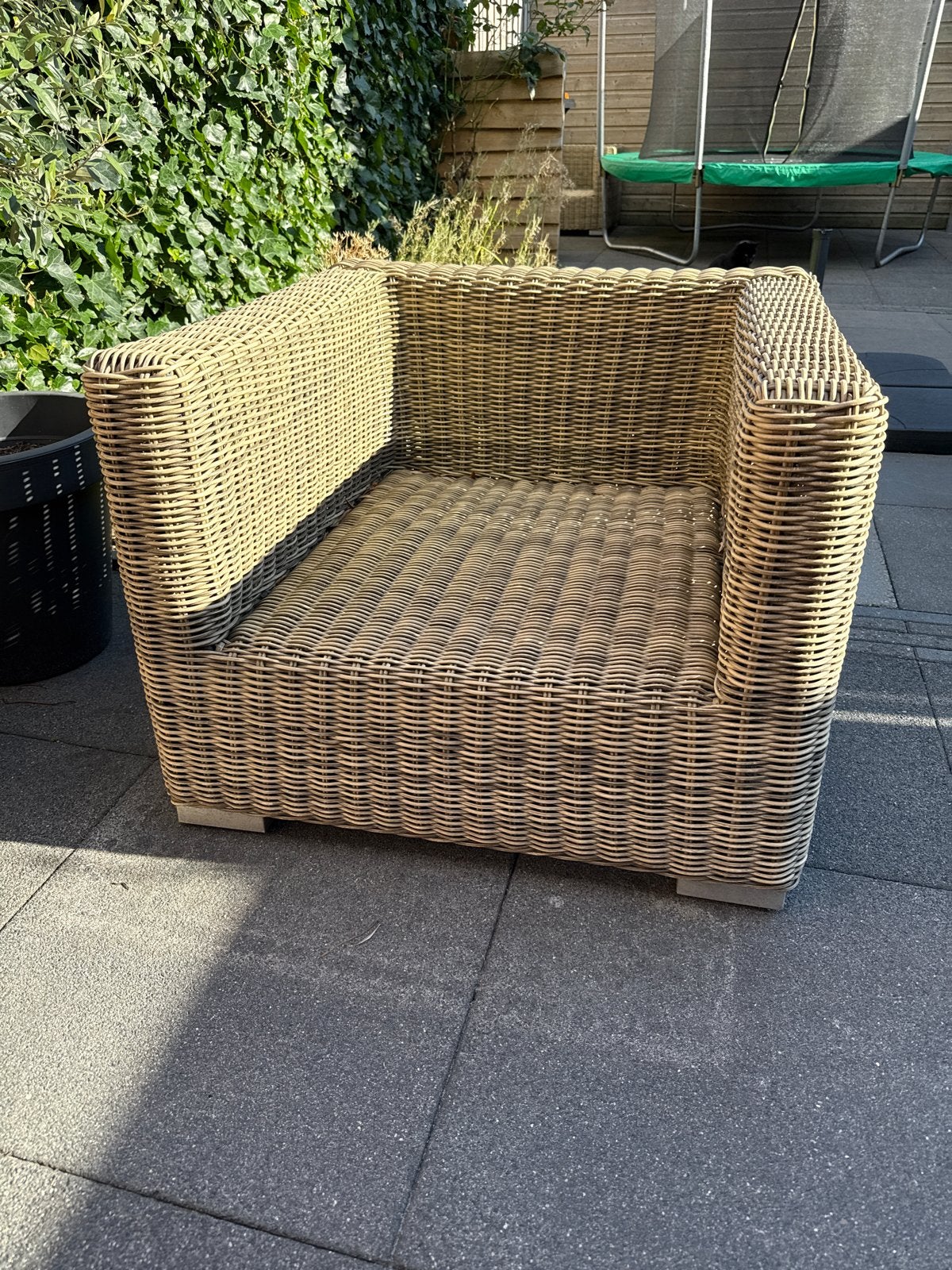 Rotan fauteuil voor buiten (exclusief kussens), Ophalen, Gebruikt, Minder dan 75 cm, Riet of Rotan