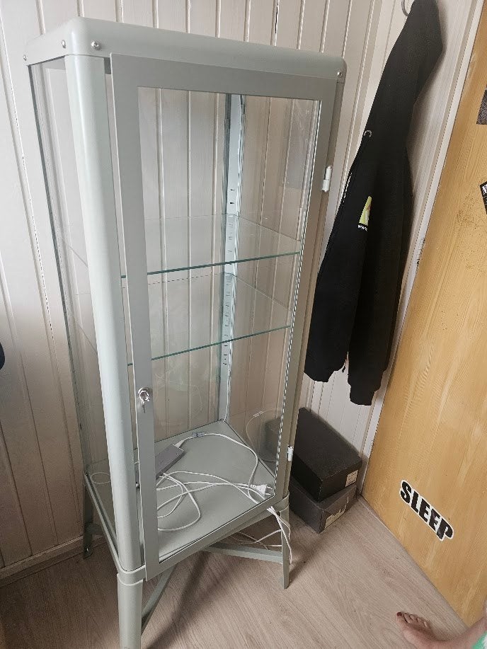 FABRIKÖR Vitrinekast, Mintgroen, 57x150 cm, Ophalen, 100 tot 150 cm, Vintage, 50 tot 100 cm