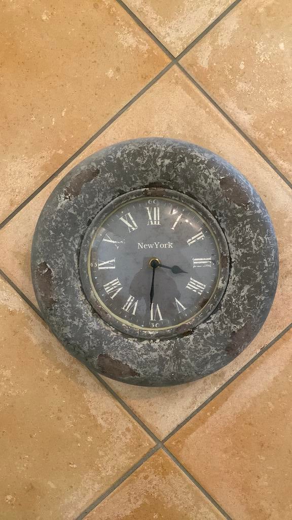Wandklok zink PTMD, Ophalen, Zo goed als nieuw, Wandklok