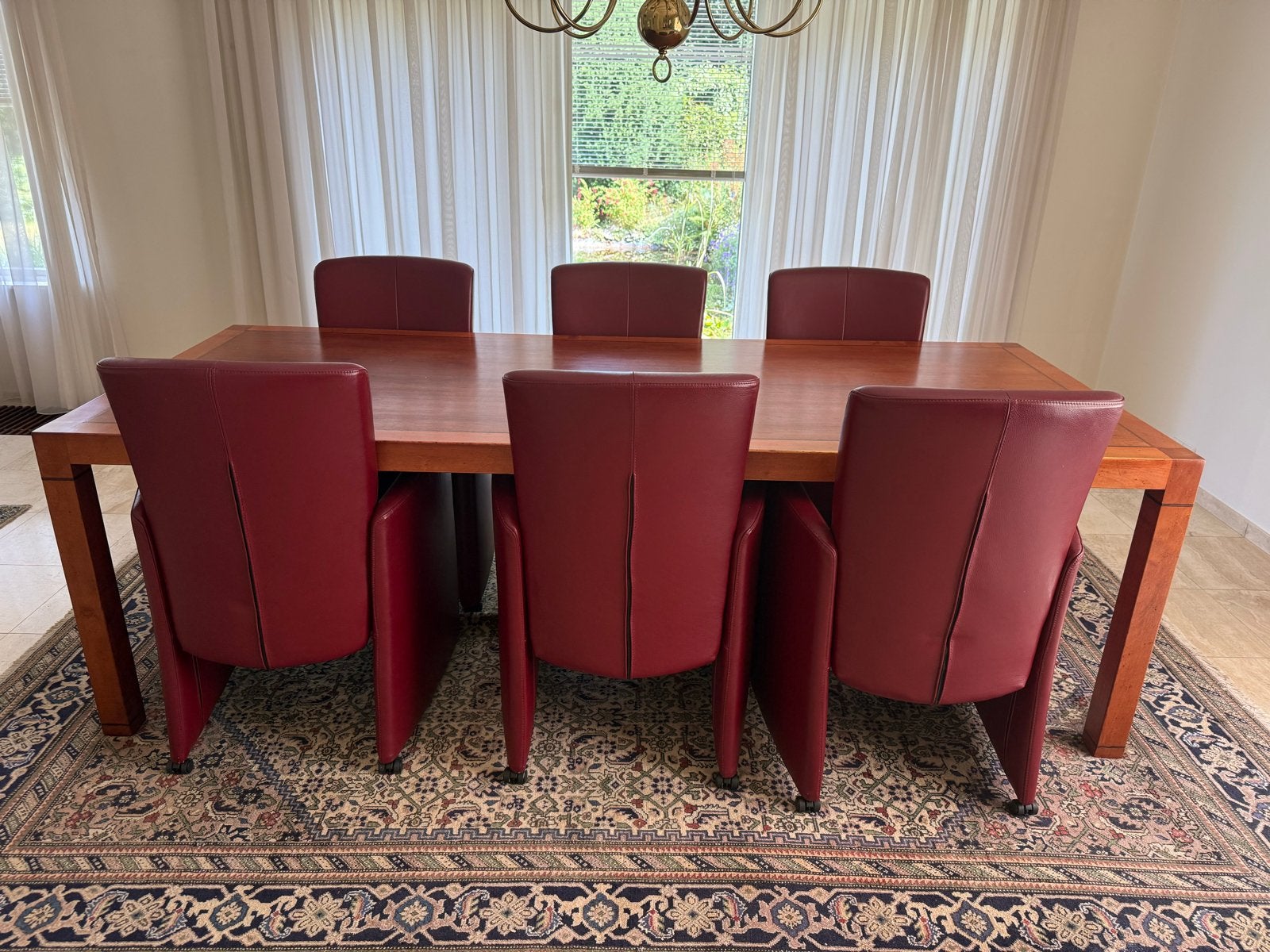 6 Leren stoelen met verstelbare rugleuning, Ophalen, Leer, Zo goed als nieuw, Vijf, Zes of meer stoelen