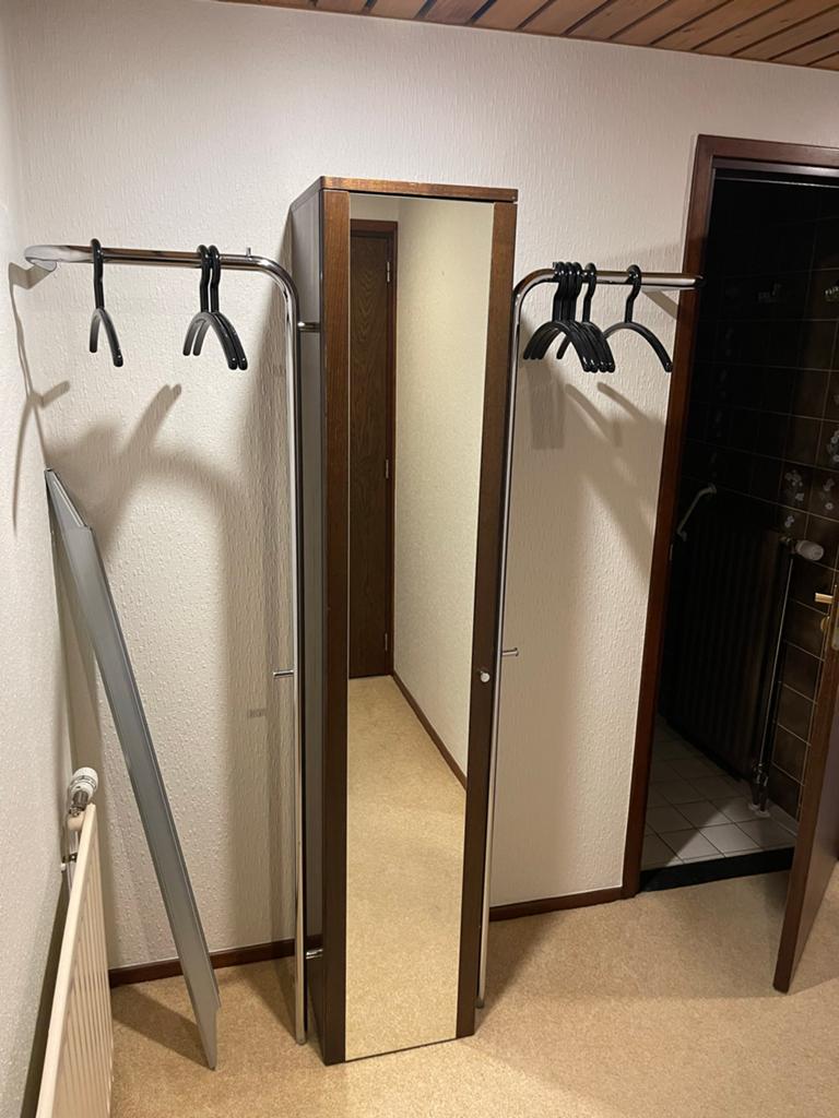 Kapstok met spiegel en opbergruimte, Huis en Inrichting, Woonaccessoires | Spiegels, Ophalen, Zo goed als nieuw, Rechthoekig, 150 tot 200 cm