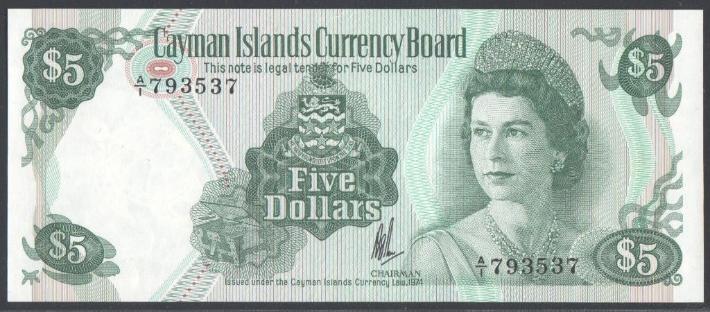 Cayman Islands 5 Dollars 1974 Weekend Aanbieding, Verzenden, Zuid-Amerika, Los biljet