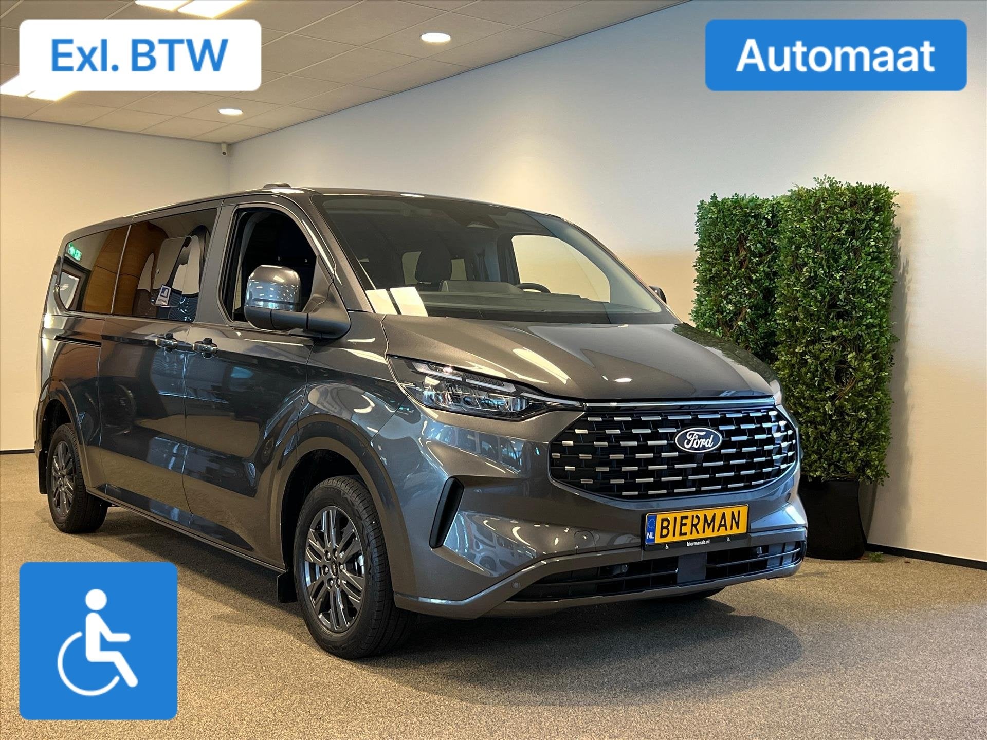 Ford Tourneo Custom L2H1 Groepsvervoer Rolstoelbus 2x rolsto, Automaat, 12 maanden, Stof, Gebruikt