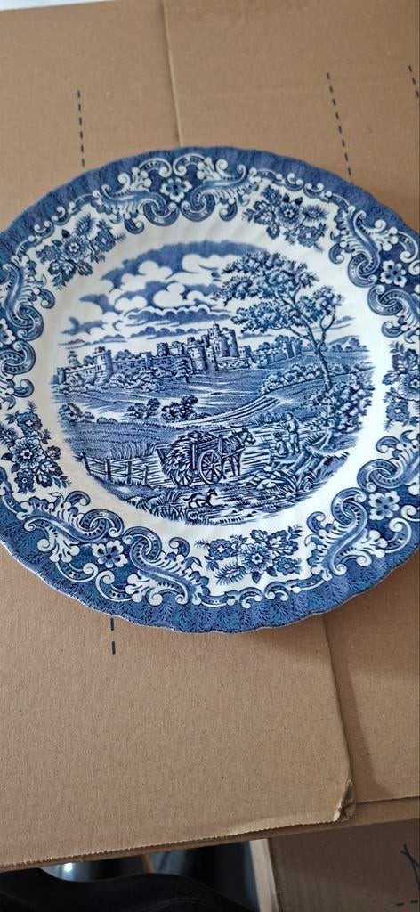 Antiek British Anchor Ironstone 'Country Castles' schaal, Ophalen