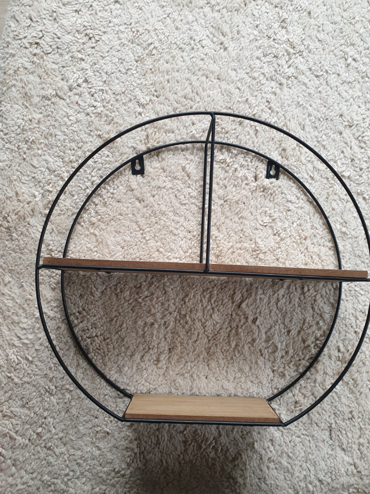 Rond wandrek zwart metaal met houten planken, Ophalen, Zo goed als nieuw
