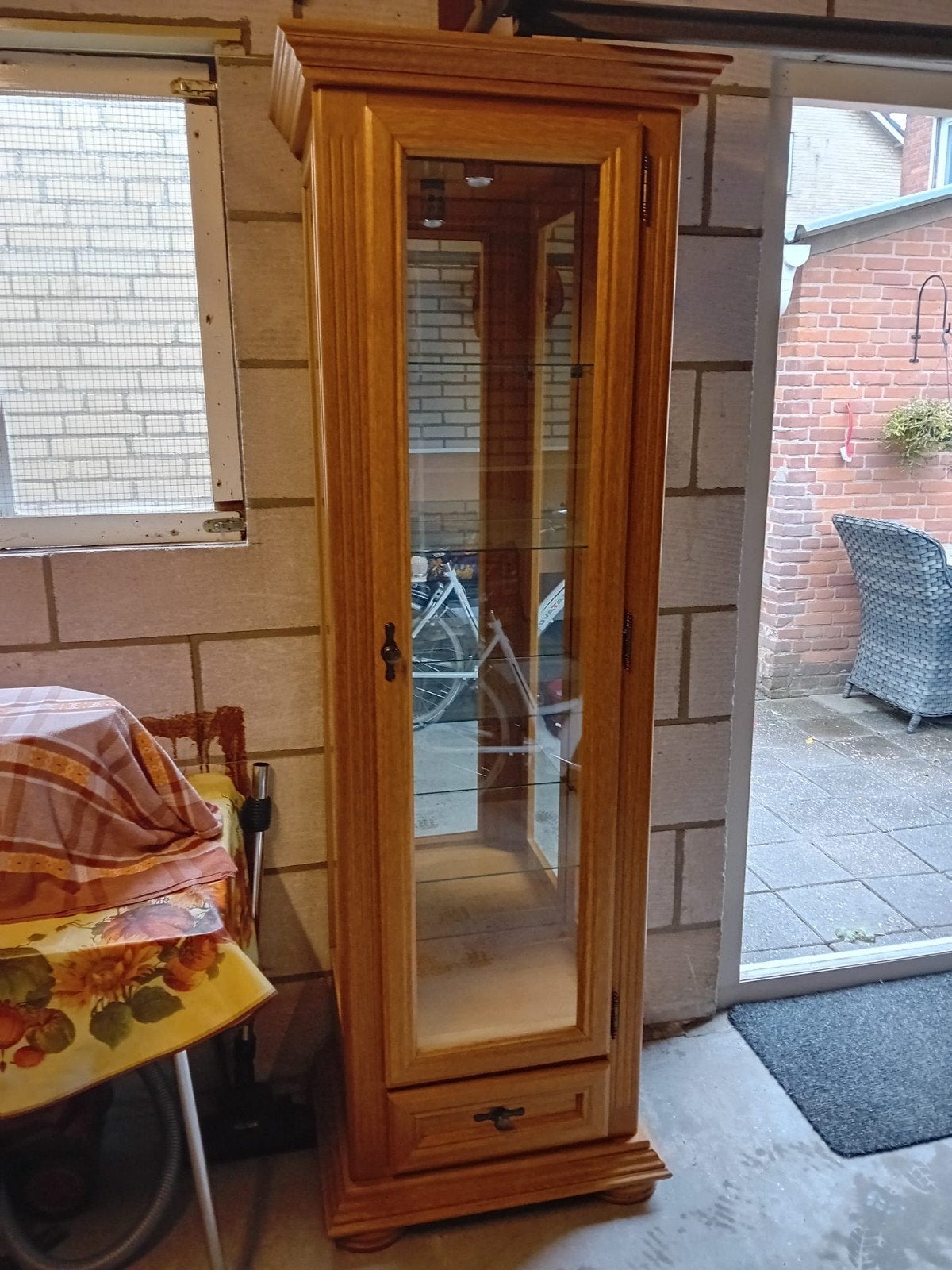 Vitrinekast met Glas en Lade, Huis en Inrichting, Ophalen, 50 tot 100 cm, 150 tot 200 cm, 25 tot 50 cm