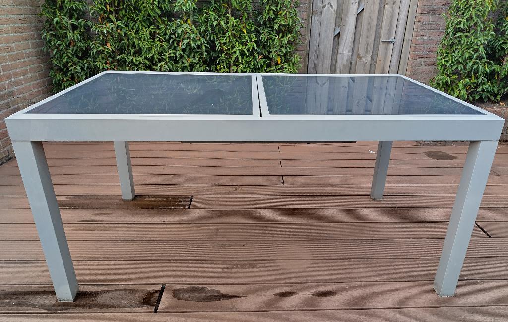 Tuintafel 1,60 meter uitschuifbaar tot 2,20 meter tafel tuin, Tuin en Terras, Tuintafels, Nieuw, Rechthoekig, Aluminium, Ophalen