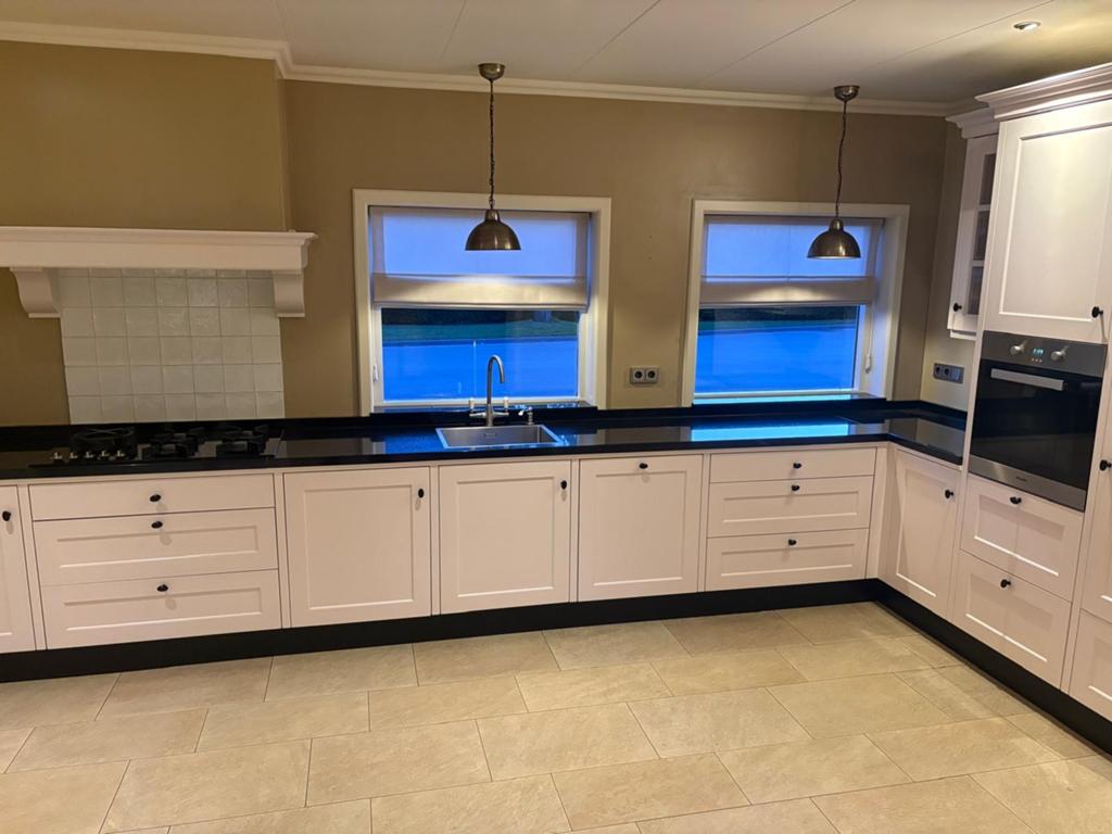 Complete keuken met Miele, Liebherr, Novy en Atag apparatuur, Ophalen, Gebruikt, Gas, 5 kookzones of meer