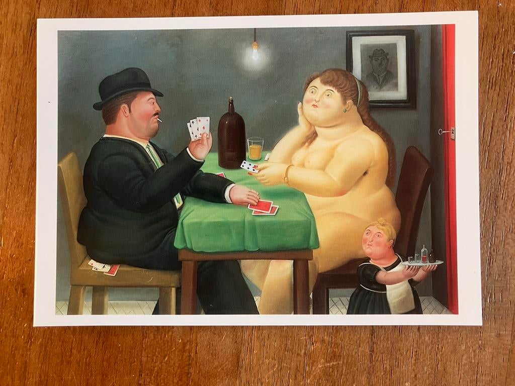 Fernando Botero - Joueurs de Cartes - 1988, Ophalen of Verzenden, 1980 tot heden, Ongelopen, Sport en Spel