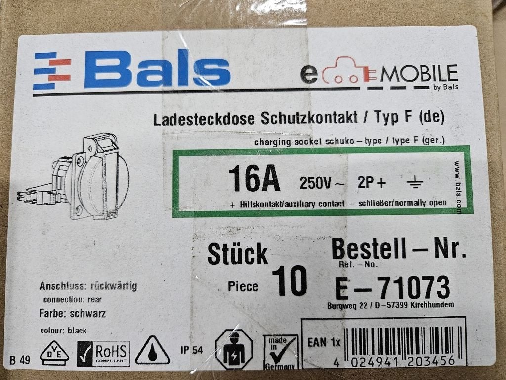 BALS E-71073 eMobile laadcontactdoos (10 stuks), Nieuw, Ophalen of Verzenden
