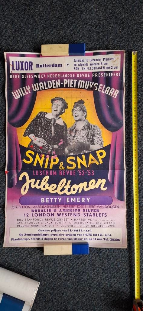 originele snip en snap posters jaren 50/60, Gebruikt, Deurposter of groter, Ophalen of Verzenden, Overige vormen