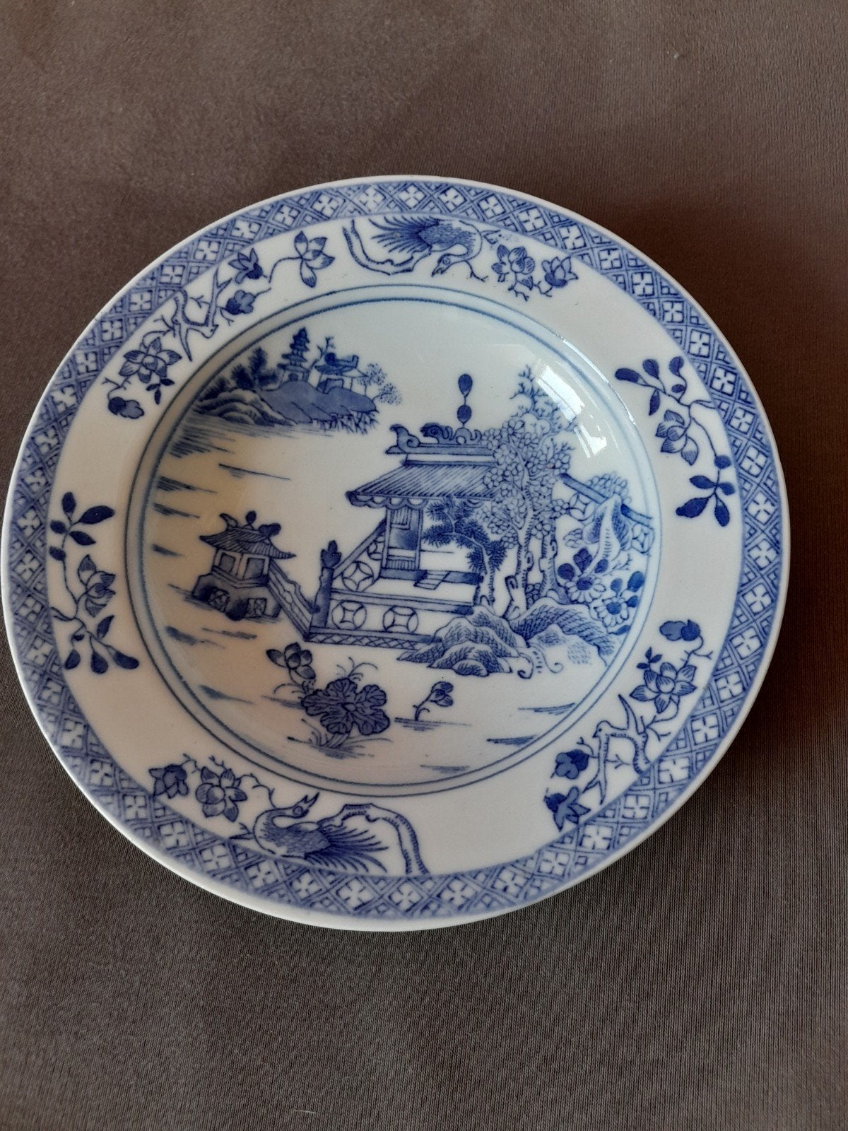 Antiek Chinees blauw-wit porseleinen bord, Antiek en Kunst, Ophalen