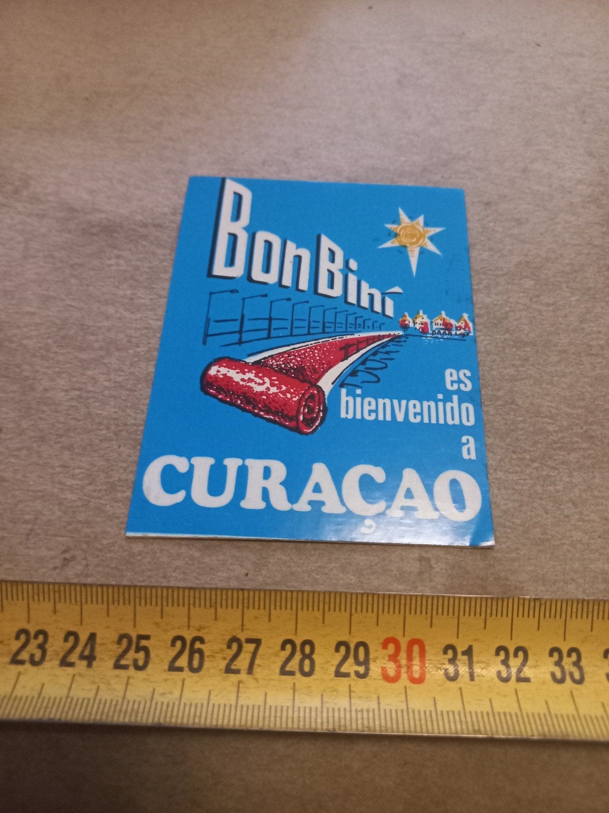Vintage Bon Bini Curacao Sticker - Welkom op Curaçao, Ophalen of Verzenden