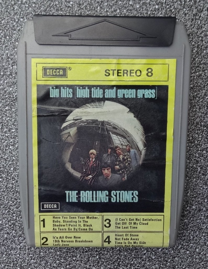 8-track   THR ROLLING STONES   big hits, high tide, gr grass, Gebruikt, 1 bandje, Ophalen of Verzenden, Voorbespeeld